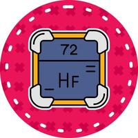 hafnium ligne rempli autocollant icône vecteur