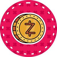 zcash ligne rempli autocollant icône vecteur