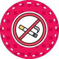 non fumeur ligne rempli autocollant icône vecteur