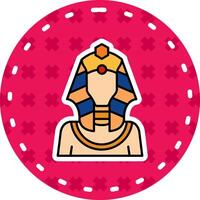 pharaon ligne rempli autocollant icône vecteur
