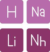 périodique table glyphe deux Couleur icône vecteur