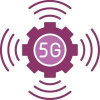 5g glyphe deux Couleur icône vecteur