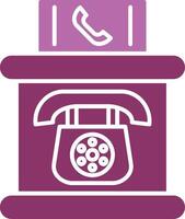 Téléphone cabine glyphe deux Couleur icône vecteur