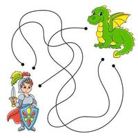 labyrinthe facile. labyrinthe pour les enfants. fiche d'activité. casse-tête pour les enfants. personnage de dessin animé. énigme logique. illustration vectorielle de couleur. vecteur