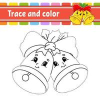 jeu de point à point. tracer une ligne. pour les enfants. fiche d'activité. livre de coloriage. avec réponse. personnage de dessin animé. illustration vectorielle. thème de Noël. vecteur