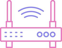 Wifi routeur linéaire deux Couleur icône vecteur