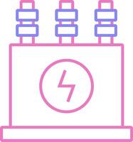Puissance transformateur linéaire deux Couleur icône vecteur