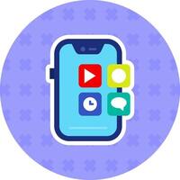 mobile application plat autocollant icône vecteur
