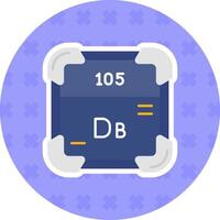 dubnium plat autocollant icône vecteur