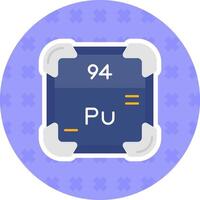 plutonium plat autocollant icône vecteur