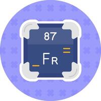 francium plat autocollant icône vecteur