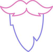 moustache linéaire deux Couleur icône vecteur
