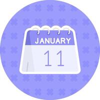 11ème de janvier plat autocollant icône vecteur