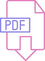 Télécharger pdf linéaire deux Couleur icône vecteur