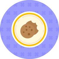 biscuit plat autocollant icône vecteur