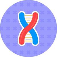 ADN plat autocollant icône vecteur
