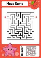 Labyrinthe. jeu pour les enfants. labyrinthe amusant. feuille de travail de développement de l'éducation. page d'activité. casse-tête pour les enfants. style de dessin animé mignon. énigme pour le préscolaire. énigme logique. illustration vectorielle de couleur. vecteur