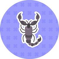 Scorpion plat autocollant icône vecteur