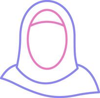 hijab linéaire deux Couleur icône vecteur