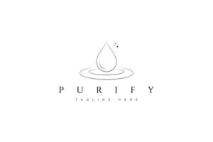 purifier l'eau abstrait la nature beauté santé se soucier concept minimaliste élégant logo vecteur