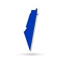 Vector illustration de la carte bleue d'Israël sur fond blanc