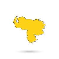 Carte jaune du Venezuela sur fond blanc vecteur