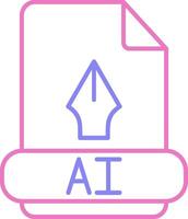 ai linéaire deux Couleur icône vecteur