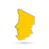 Vector illustration de la carte jaune du Tchad sur fond blanc