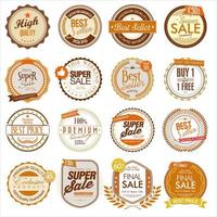 collection de badges et d'étiquettes de vente premium vintage rétro vecteur