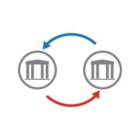 banque transfert et Paiements isolé icône, bancaire concept vecteur