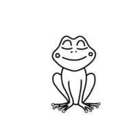 mignonne grenouille vecteur illustration. animal griffonnage icône isolé