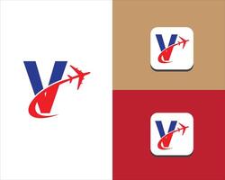 Voyage lettre logo conception vecteur