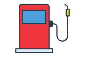 gaz station icône. icône en relation à carburant et un service gares. plat ligne icône style. élément illustration vecteur