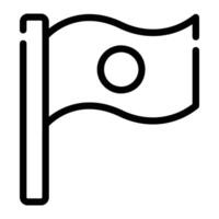 Japon drapeau ligne icône Contexte blanc vecteur