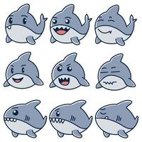 ensemble mignonne les requins vecteur illustration