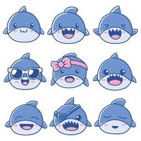 ensemble mignonne les requins vecteur illustration