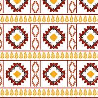 tribal traditionnel en tissu batik ethnique de ikat floral sans couture modèle de vert feuilles printemps géométrique répéter vecteur conception sur une blanc Contexte