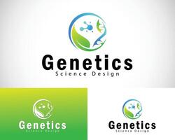 la génétique logo Créatif ADN la nature laisser molécule science laboratoire conception concept vecteur