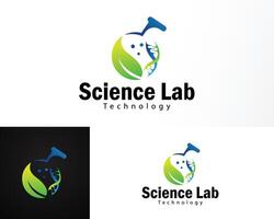 la génétique logo Créatif ADN la nature laisser molécule science laboratoire conception concept vecteur