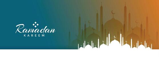 Ramadan kareem Festival bannière avec mosquée conception vecteur