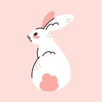 ensemble Pâques lapins collection lapin lièvre dessin animé mignonne personnage pastel couleurs vecteur