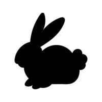 silhouette de Pâques lapin isolé sur une blanc Contexte. vecteur illustration