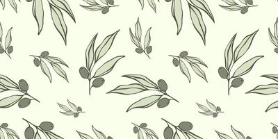 sans couture motifs avec olive branche dans moderne minimal doublure style. vecteur floral arrière-plans pour mariage faire-part, salutation cartes, impression sur tissu, fonds d'écran, scrapbooking, cadeau emballage et plus