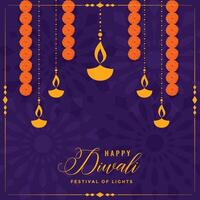 traditionnel content diwali Festival vœux carte conception vecteur