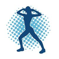 silhouette de svelte femelle Faire exercer. silhouette de une sportif femme Faire Gym faire des exercices pose. vecteur