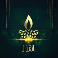 brillant d'or content diwali Festival carte conception vecteur