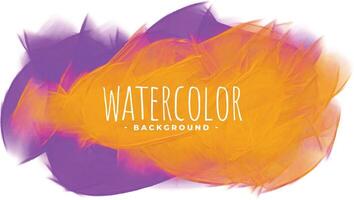 abstrait Orange et violet aquarelle mélange tache texture vecteur