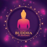 content Bouddha Purnima brillant Contexte pour spirituel paix vecteur