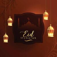 élégant eid mubarak culturel Contexte pour de fête conception vecteur