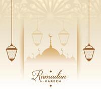 eid Ramadan kareem islamique style vœux carte conception vecteur
